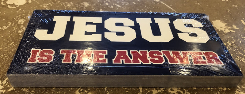 JESUS IS THE ANSWER BUMPER STICKER PACK OF 50 BUMPER STICKERS MADE IN USA WHOLESALE BY THE PACK OF 50!