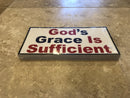 GOD'S GRACE IS SUFFICIENT BUMPER STICKER PACK OF 50 BUMPER STICKERS MADE IN USA WHOLESALE BY THE PACK OF 50!