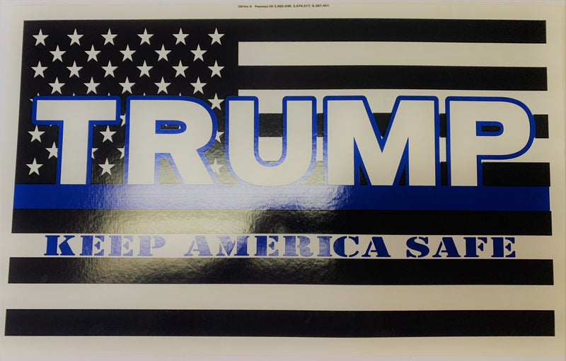 TRUMP KEEP AMERICA SAFE US POLICE DOUBLE SIDED YARD SIGN 14.5"X 23" inches