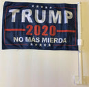 Trump No Mas Mierda No More Bullshit Double Sided Car Flag - 12''x18'' Knit