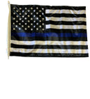 US Police Memorial Blue Line Double Sided Car Flag - 12''x18'' Knit