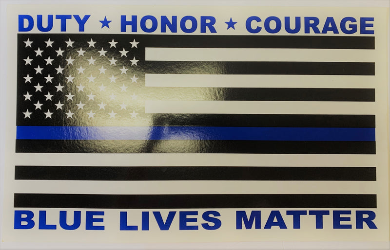 Duty Honor Courage Police Memorial Double Sided Yard Sign 14.5"X 23" Inches