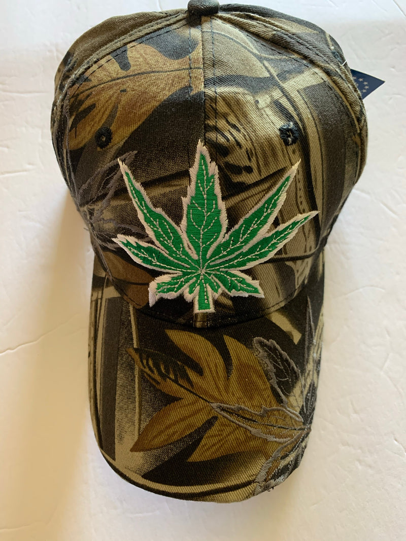 Camo Cannabis Leaf - Cap