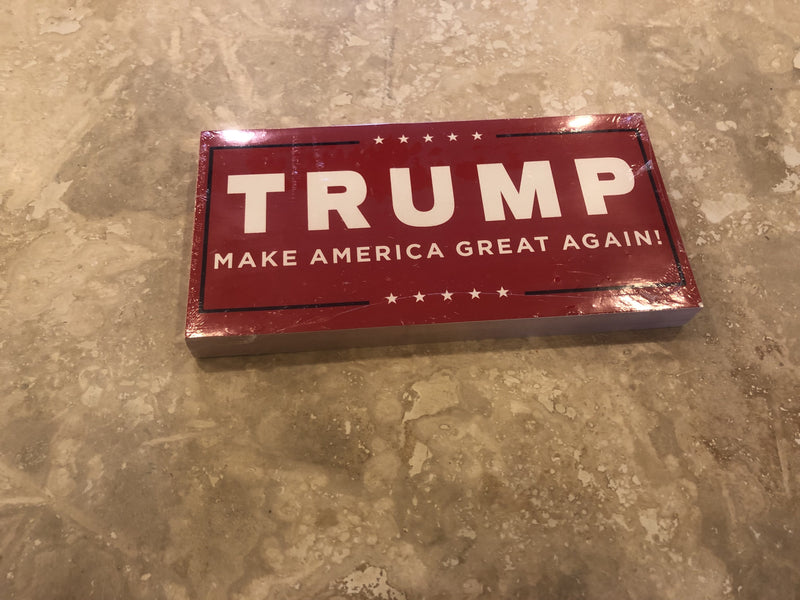 TRUMP "MAKE AMERICA GREAT AGAIN" RED OFFICIAL BUMPER STICKER PACK OF 50 BUMPER STICKERS MADE IN USA WHOLESALE BY THE PACK OF 50!