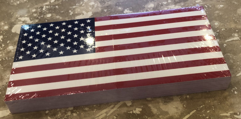 AMERICAN FLAG OFFICIAL BUMPER STICKER PACK OF 50 BUMPER STICKERS MADE IN USA WHOLESALE BY THE PACK OF 50!