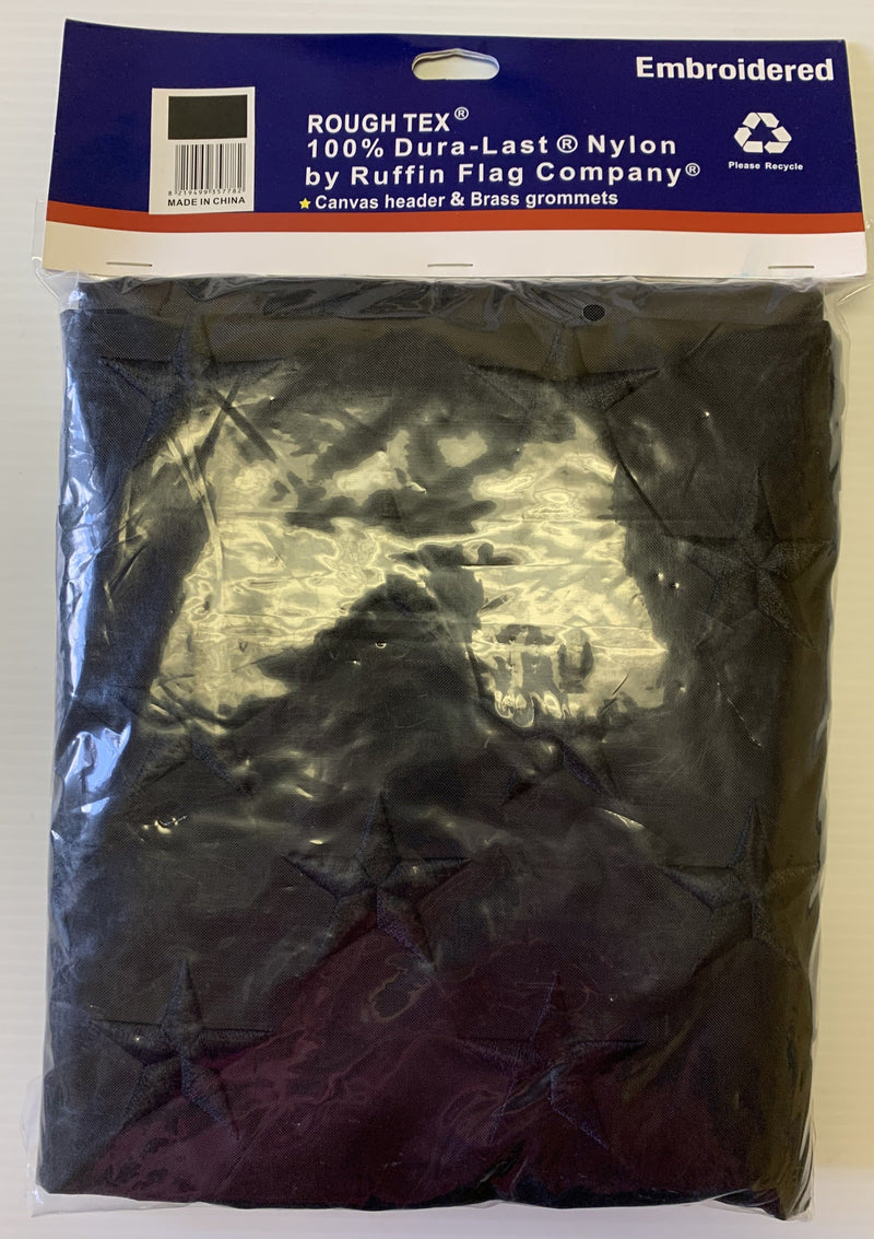 American Black 12"x18" USA Blackout Tactical Embroidered Boat Flag Rough Tex® Nylon