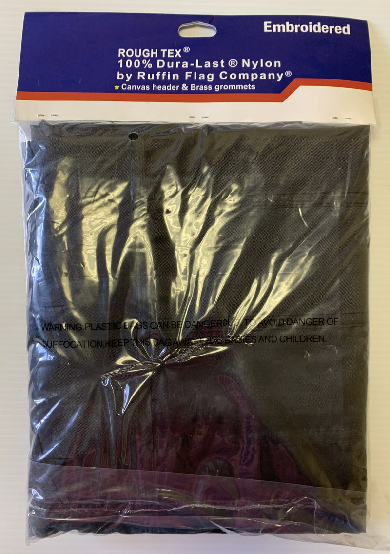 American Black 12"x18" USA Blackout Tactical Embroidered Boat Flag Rough Tex® Nylon