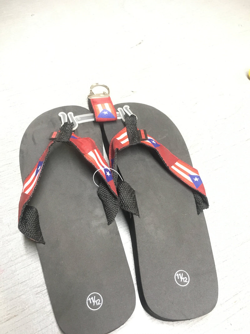 Puerto Rico Black Flip Flops 12 Pack