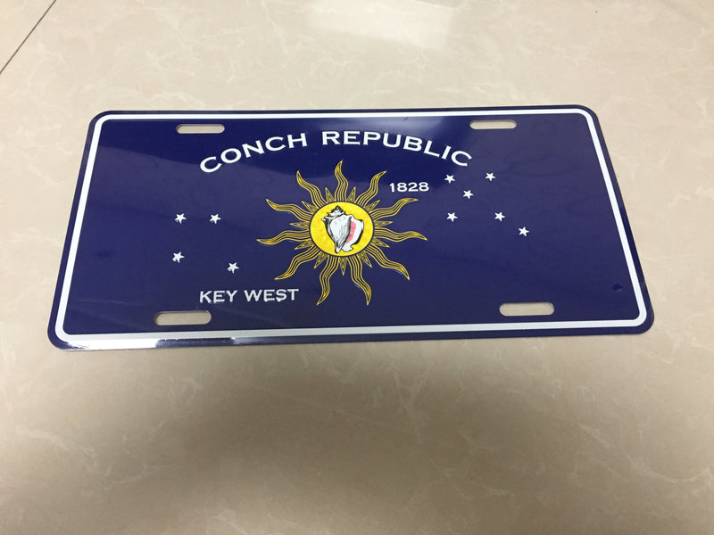 Conch Republic Embossed License Plate
