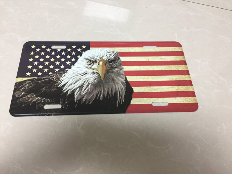 USA Vintage Eagle Embossed License Plate