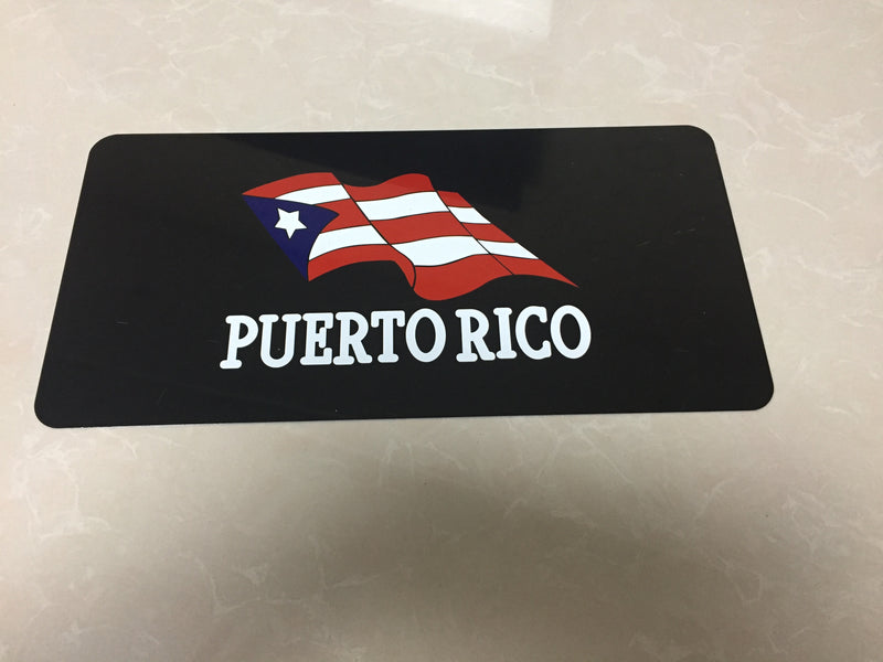Puerto Rico Black Embossed License Plate