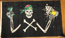 Drinking Pirate CannabisFlag 3'X5' Rough Tex® 100D