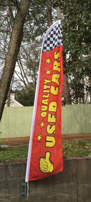 Quality Used Cars 11.5'x2.5' Swooper Flag Rough Tex® Knit Feather