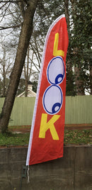 Look Red 11.5'x2.5' Swooper Flag Rough Tex® Knit Feather