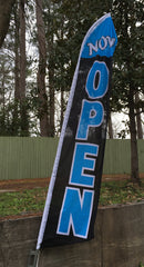 NOW OPEN BLUE SWOOPER FLAG