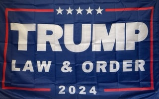 Trump Law and Order 2024 3'X5' Flag ROUGH TEX® 68D Nylon