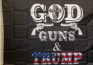God Guns & Trump 3'X5' Flag ROUGH TEX® 68D Nylon