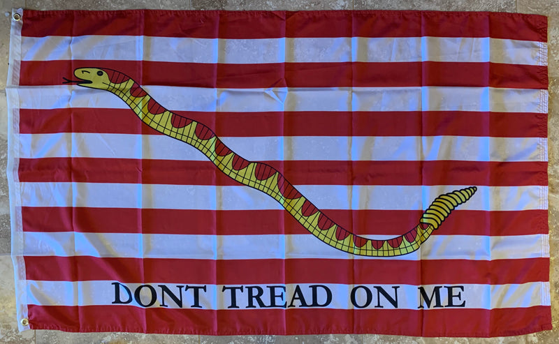 1ST NAVY JACK FIRST AMERICAN REVOLUTION NAVAL DON'T TREAD ON ME  ROUGH TEX® 100D 3'X5'