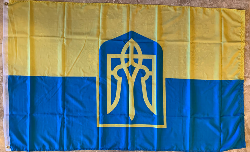 UKRAINE TRIDENT *LARGE YELLOW* FLAG TEX® 100D 3'X5'