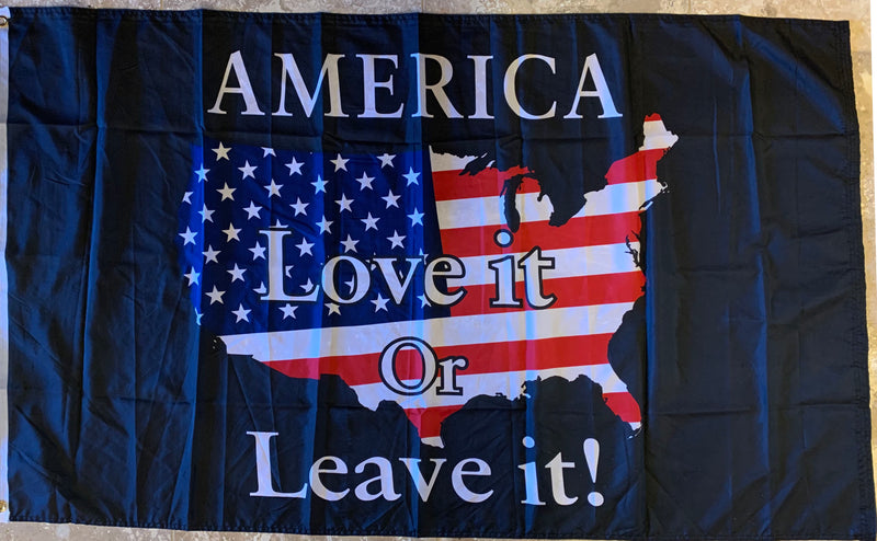 AMERICA LOVE IT OR LEAVE IT FLAG 3'X5' 68D Nylon Double sided