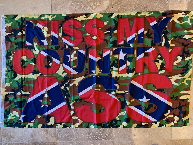 Kiss My Country Ass Flag-  3'x5' 100D ROUGH TEX ®