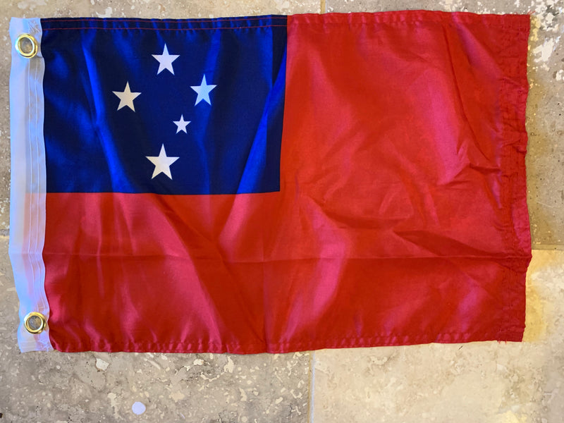 Samoa Western Flag With Grommets-100D 12x18 ROUGH TEX®