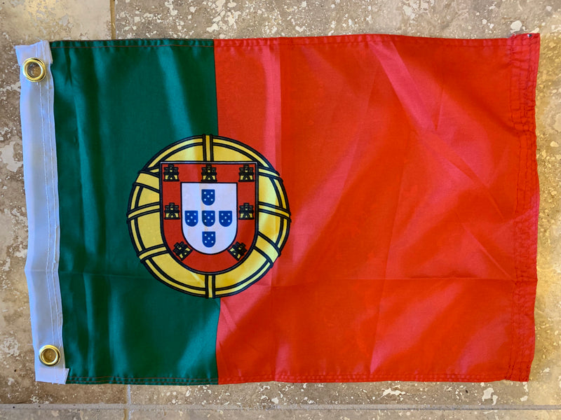 Portugal Flag With Grommets-100D 12x18 ROUGH TEX®