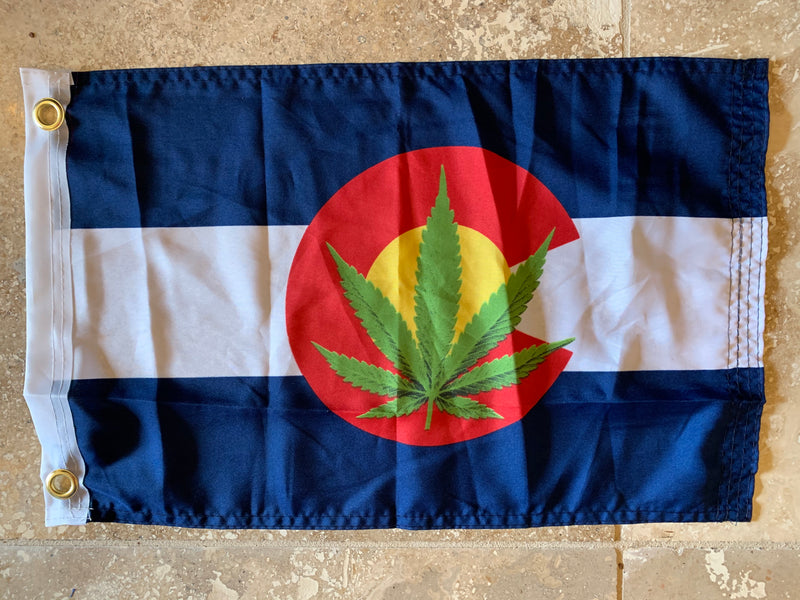 Colorado Cannabis Flag with Grommets 12'X18' Rough Tex® 100D