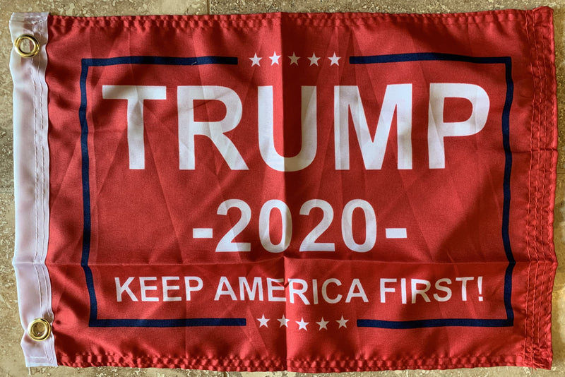 Trump 2020 KAF (Keep America First) Flag with Grommets Double Sides- 12x18 Rough Tex® 100D