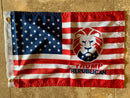 USA Flag With Trump Republican Flag with Grommets Double Sides- 12x18 Rough Tex® 100D