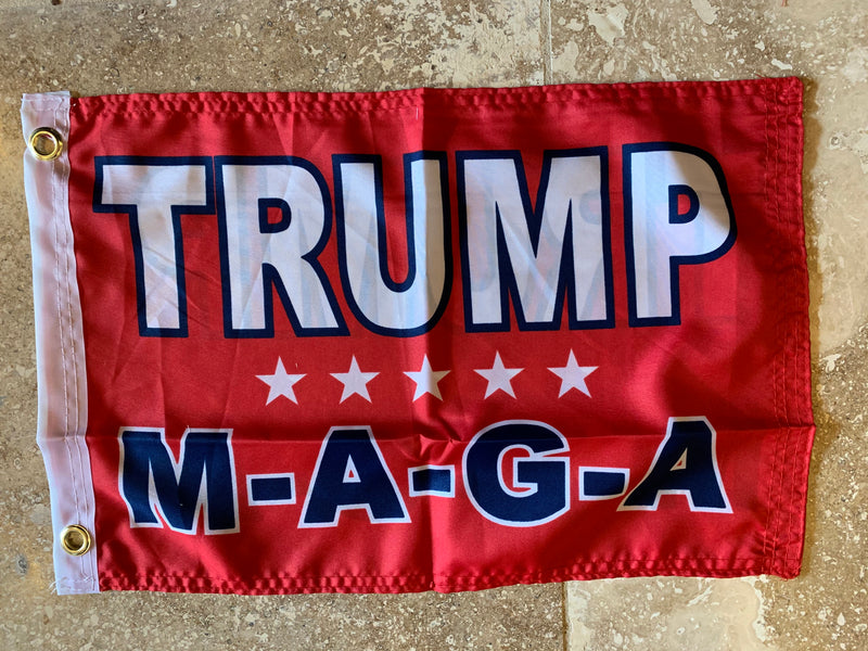 Trump M A G A Flag with Grommets Double Sides- 12x18 Rough Tex® 100D