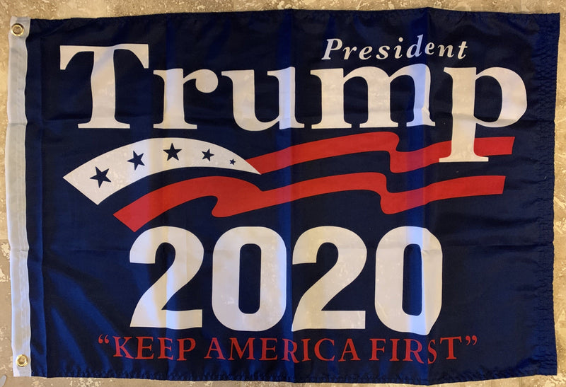 President Trump 2020  Keep America First Blue Flag- 3'X5' Rough Tex® 100D