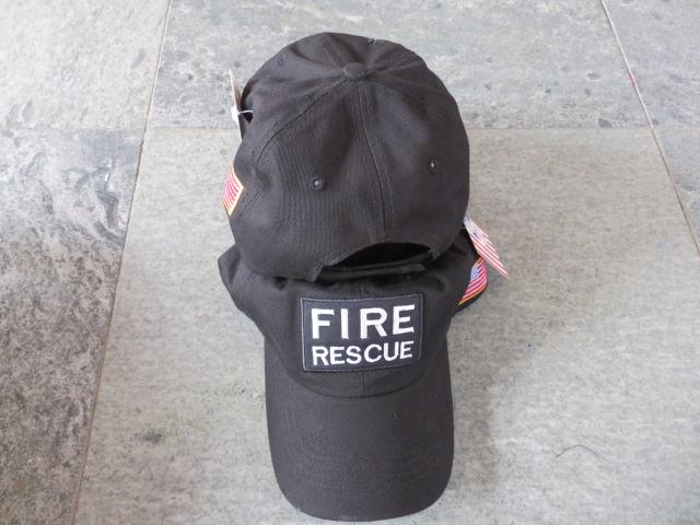 FIRE RESCUE CAP / HAT WITH USA FLAG ON SIDE