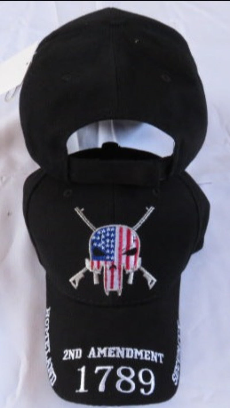 2nd Amendment Punisher USA Black Cap 1789