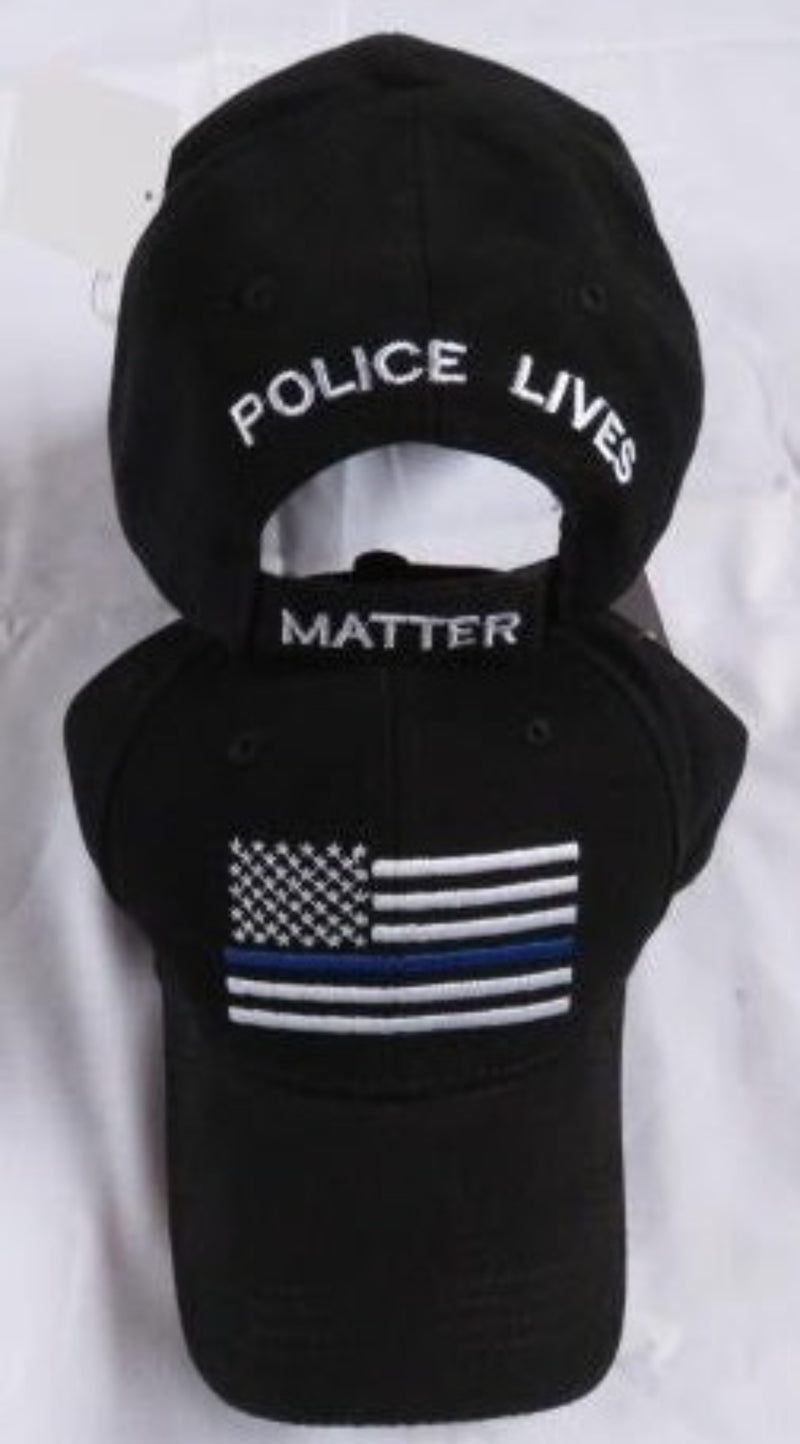 Police Lives Matter Memorial Blue Line Black Cap