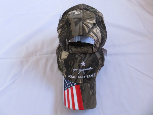 Come and Take It M4 Rifle Camo USA Flag American Cap Embroidered Hat