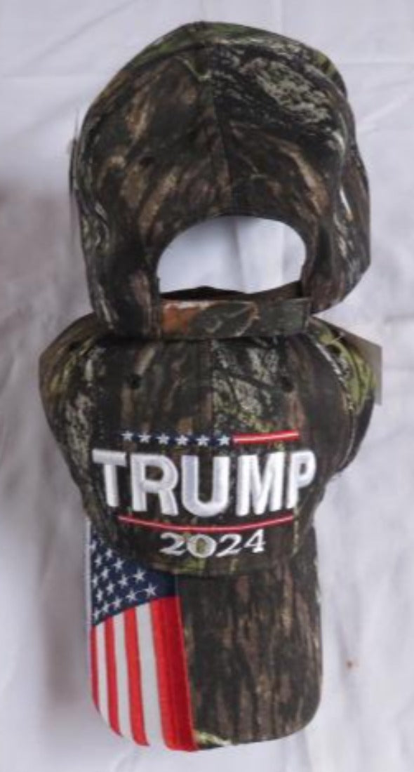 Trump Camo USA Flag 2024 Cap Embroidered Hat