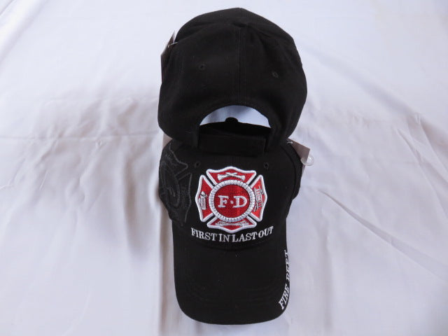 First In Last Out Fire Department Fire Fighter Cap Embroidered Hat