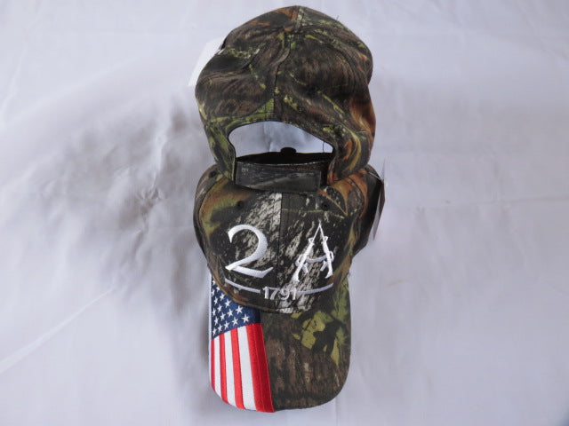 2ND AMENDMENT CAMO USA AMERICAN FLAG EMBROIDERED CAP NRA