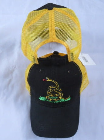 GADSDEN BLACKOUT TRUCKER STYLE MESH BACK EMBROIDERED CAP