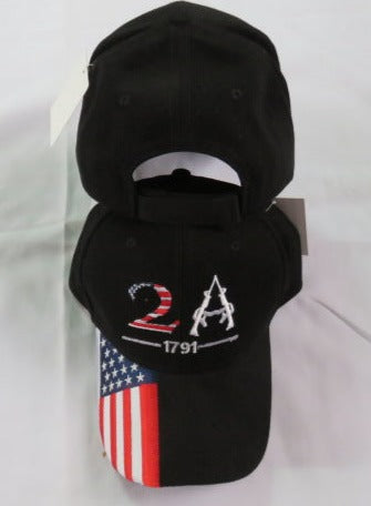 2nd Amendment Black USA Flag 2A CAP blackout EMBROIDERED AMERICAN