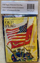 Made In The USA American Super Polyester 3'X5' Flag With Instruction Booklet Included