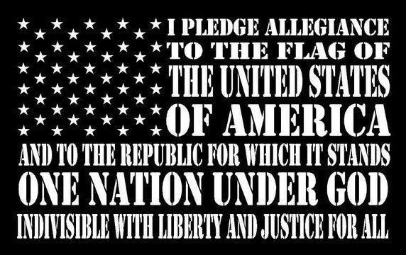 Pledge Of Allegiance United States 3'X5' Black Flag ROUGH TEX® 100D