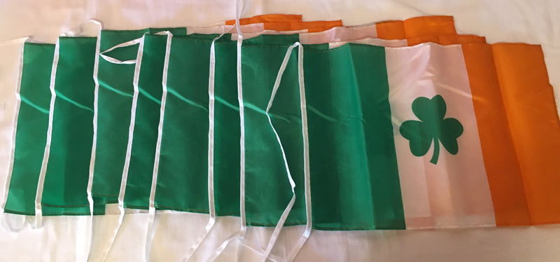 Ireland W/ Shamrock 12' Foot Long Bunting String Flag - Rough Tex ®100D