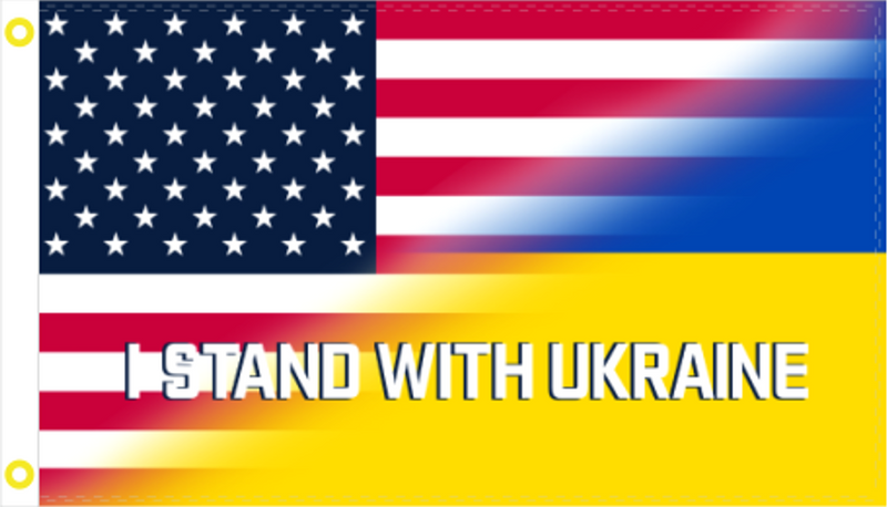 3'X5' I Stand With Ukraine USA American Flag 100D Rough Tex ®