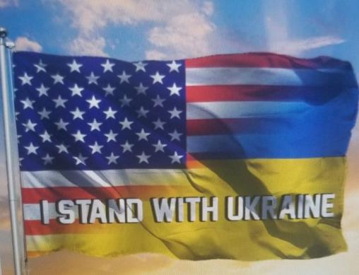I Stand With Ukraine USA 100D Rough Tex ® Ukrainian 3'x5'