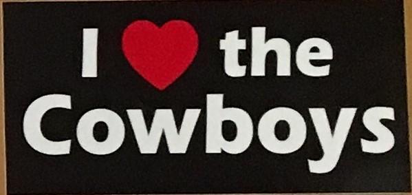 I LOVE THE COWBOYS OFFICIAL BUMPER STICKER PACK OF 50 BUMPER STICKERS MADE IN USA WHOLESALE BY THE PACK OF 50!