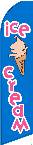 Ice Cream Blue 11'x2.5' Knit Nylon Swooper  Flag ROUGH TEX® 100D
