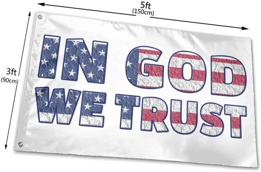 In God We Trust 12"x18" Double Sided Flag With Grommets ROUGH TEX® 100D