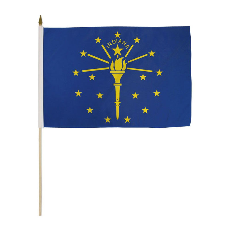 Indiana Stick Flags - 12''x18'' Rough Tex ®68D